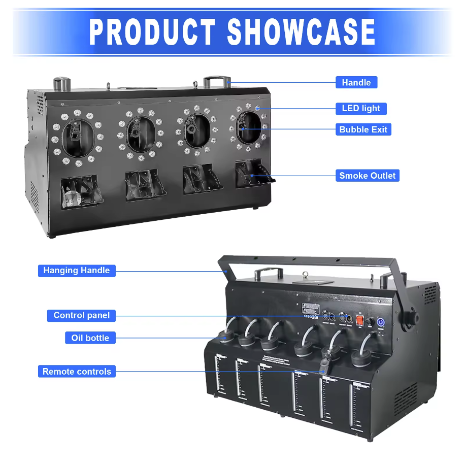 Four Outputs LED Fog Bubble Machine